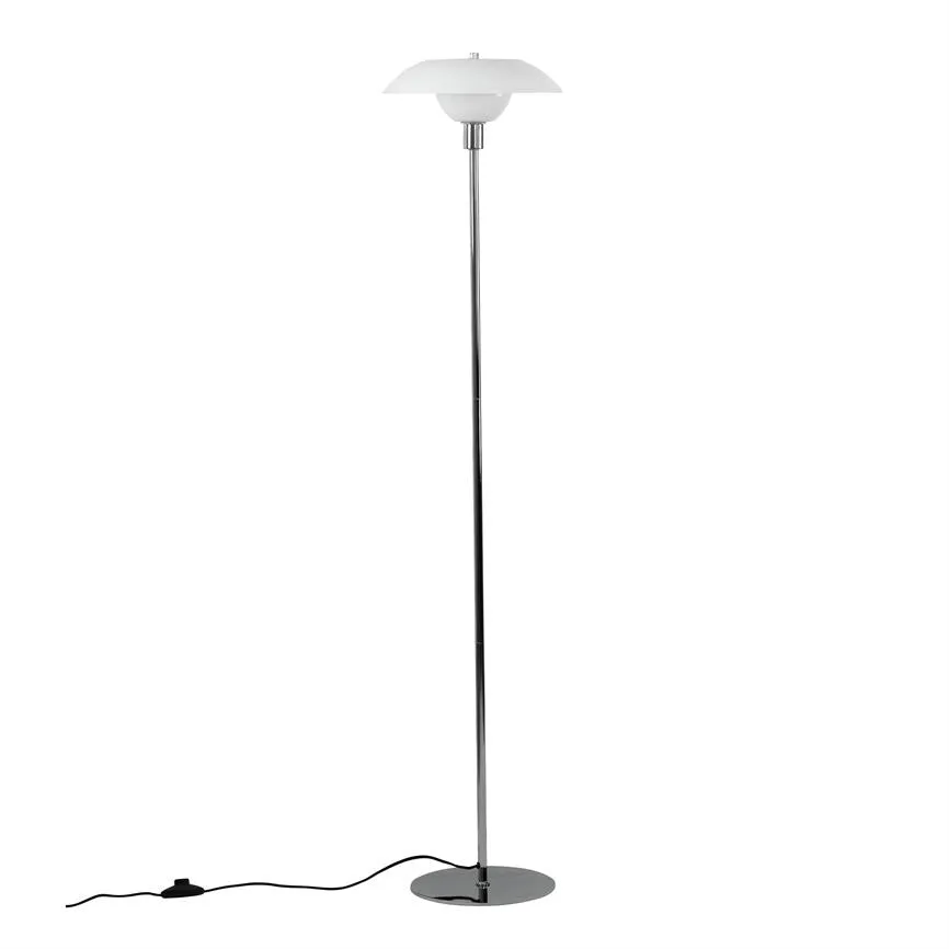 Dyberg Larsen Bergen gulvlampe opal krom 130 cm