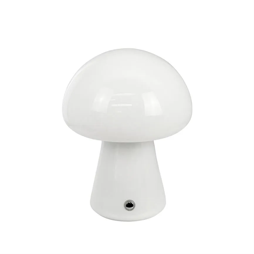 Dyberg Larsen Morkel bordlampe hvit oppladbar