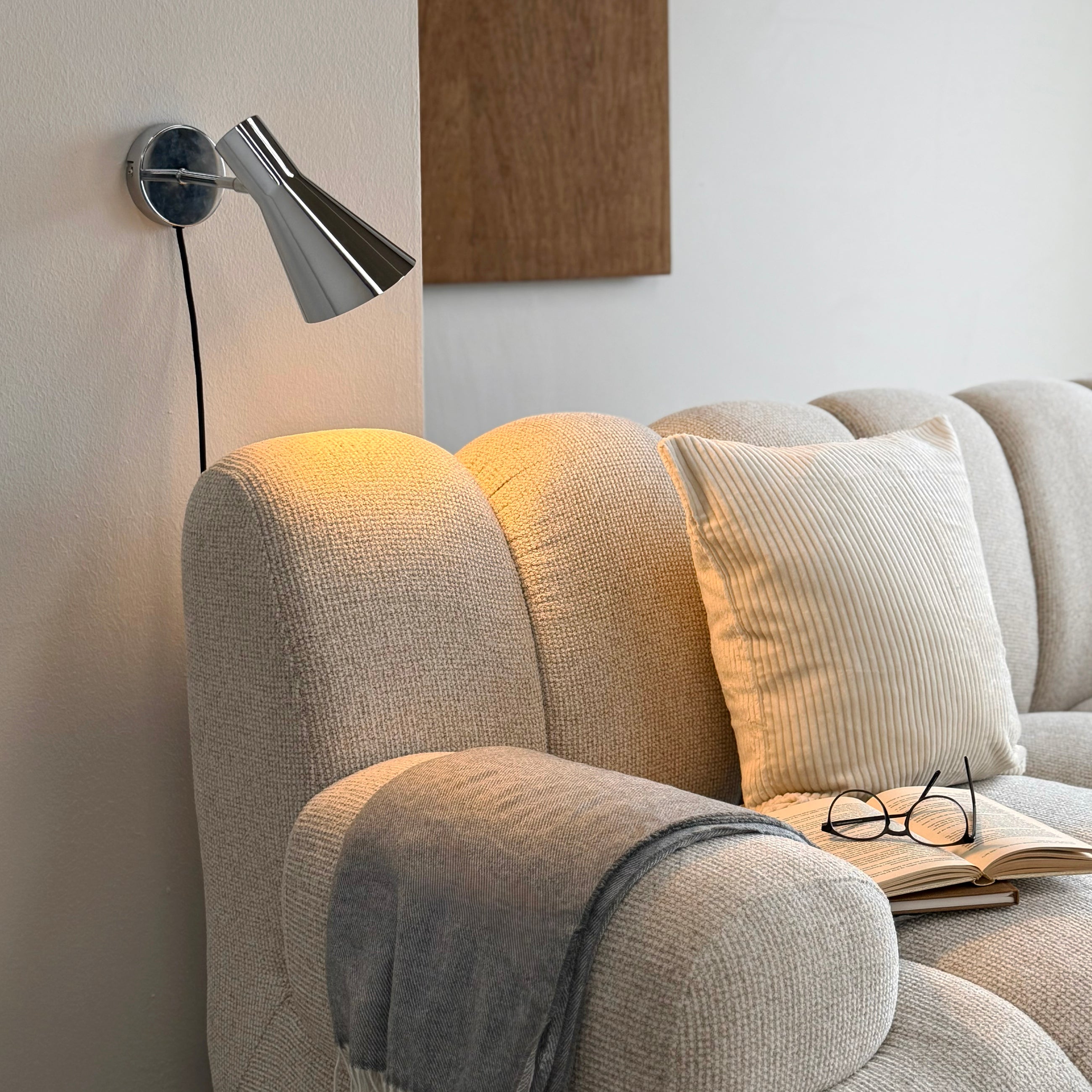 Dyberg Larsen DL12 vegglampe krom tidløs