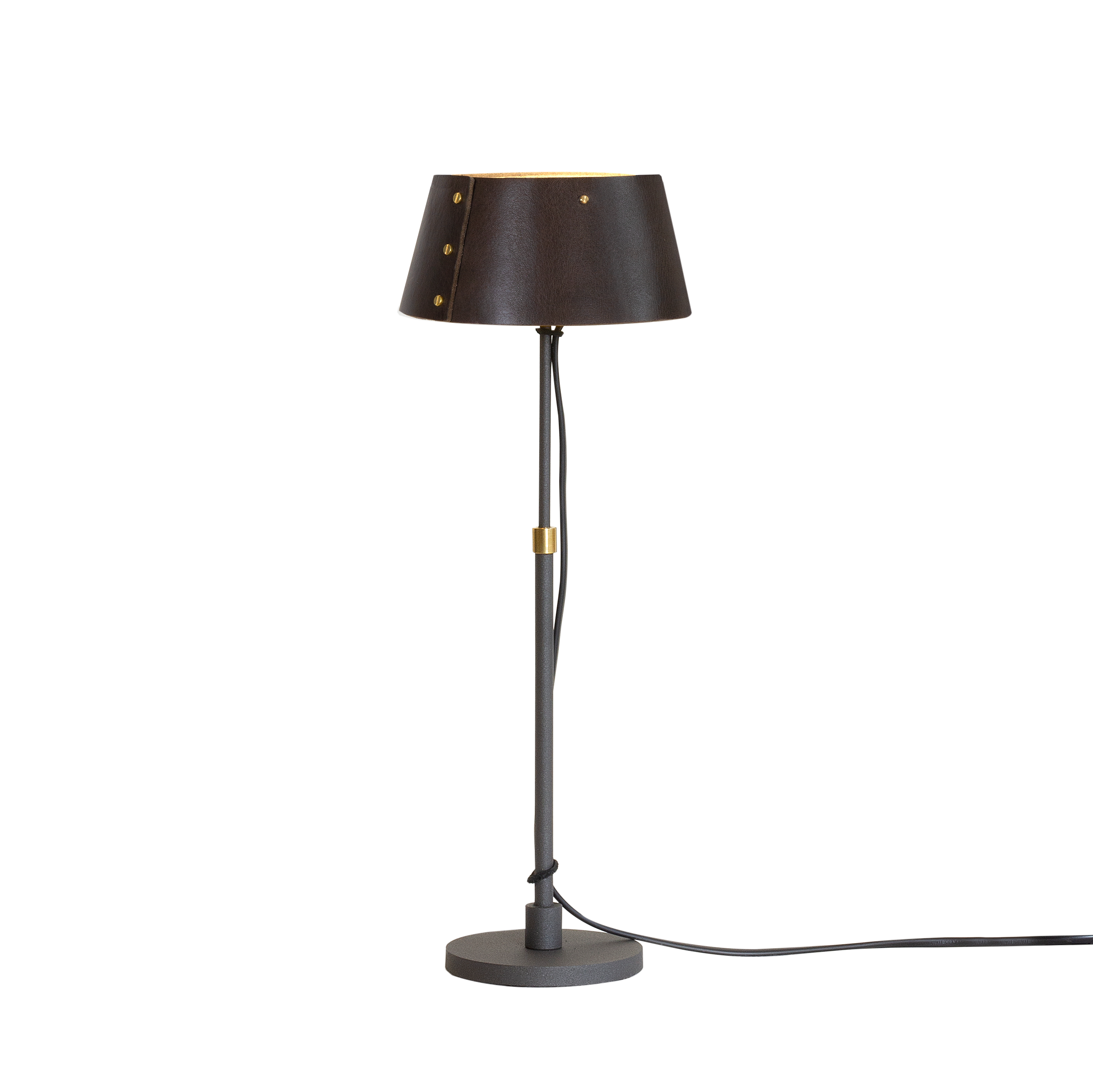 Zlamp Karl liten bordlampe cognac skinn