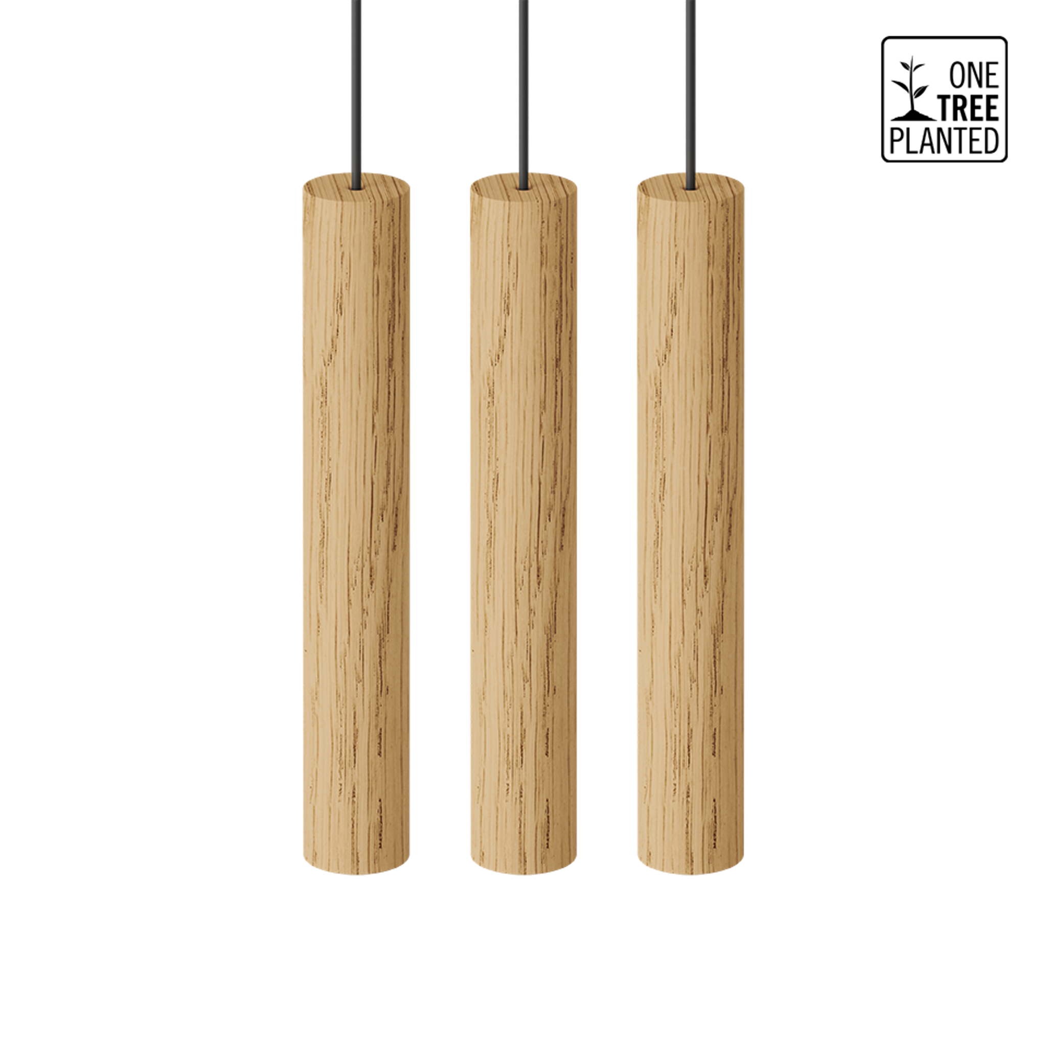 UMAGE Chimes Cluster 3 pendel eik 3 lys