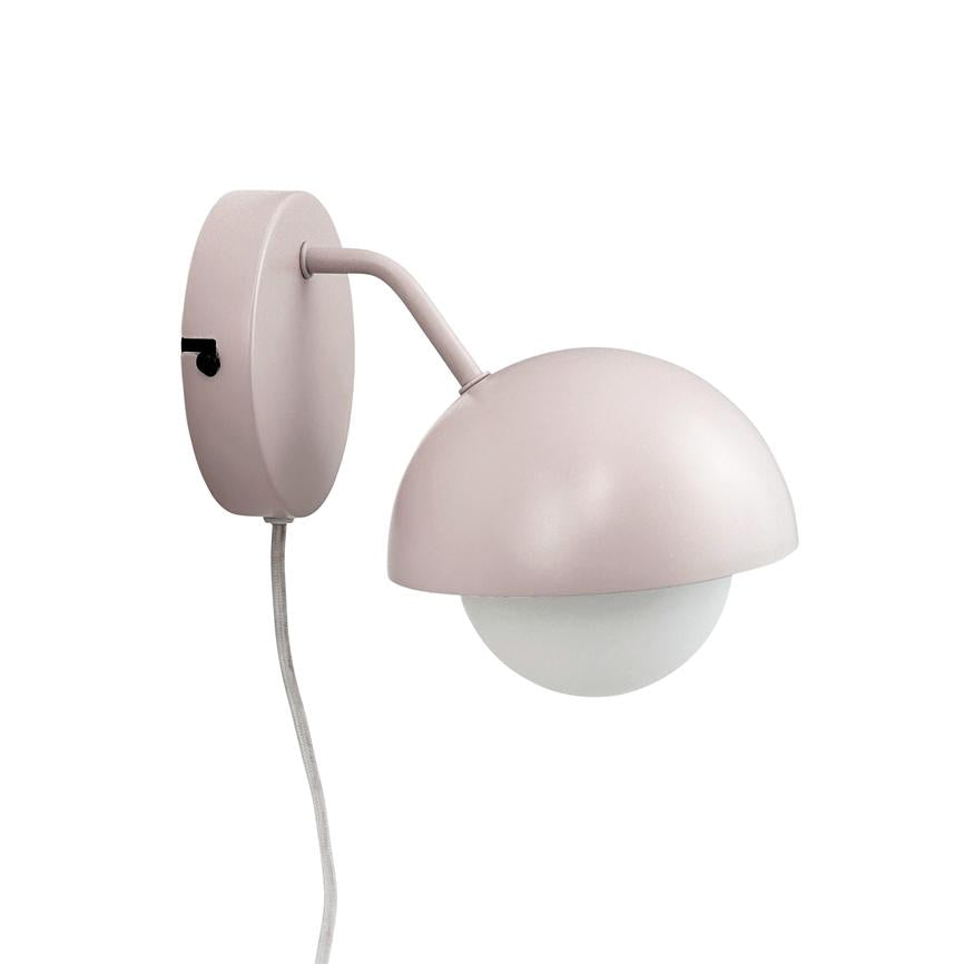 Dyberg Larsen Rose vegglampe beige glasskuppel