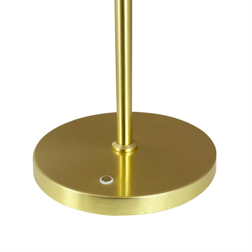 Dyberg Larsen DL20 bordlampe opal messing oppladbar