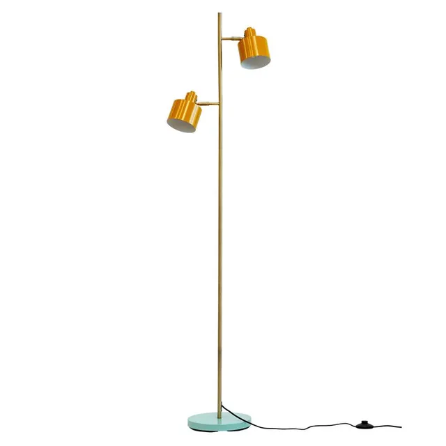 Dyberg Larsen Ocean gulvlampe curry/turkis metall