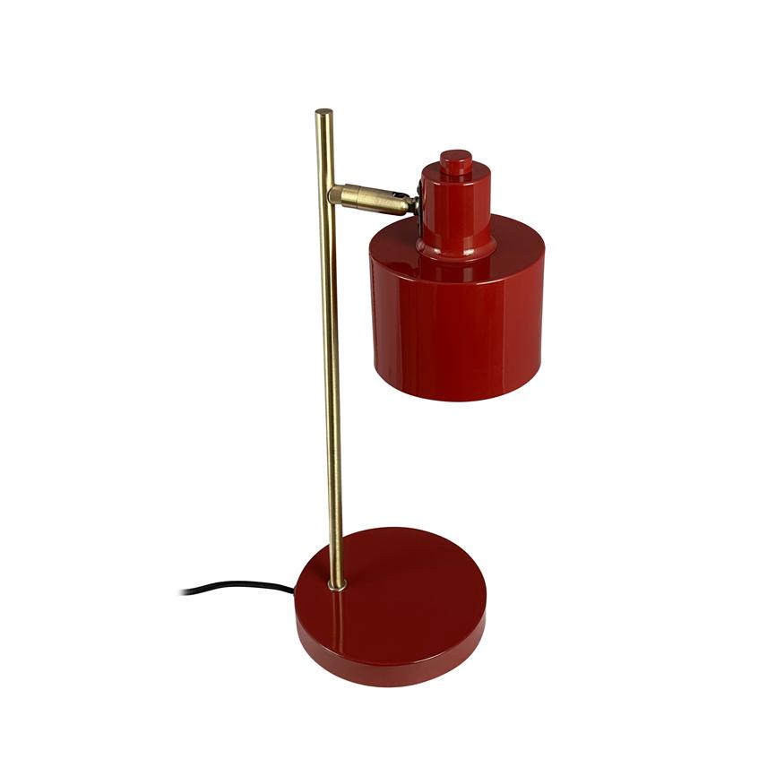 Dyberg Larsen Ocean bordlampe mørkerød messing