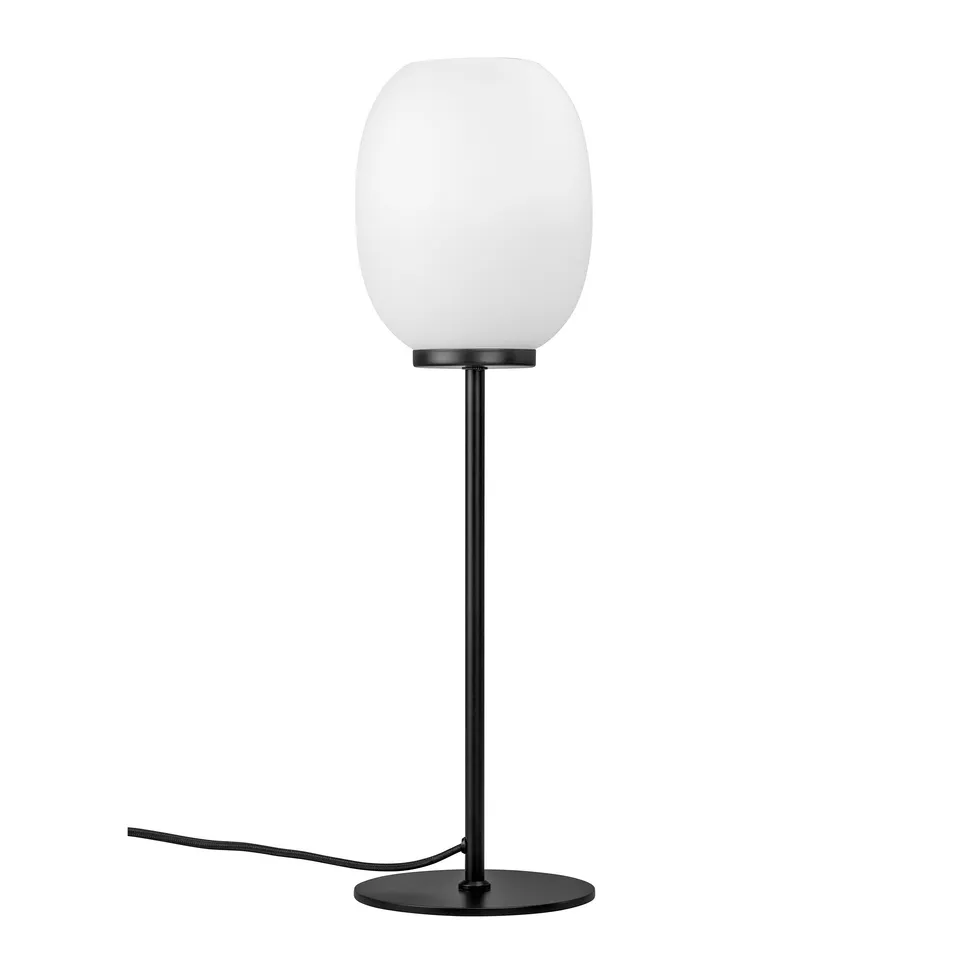 Dyberg Larsen DL39 bordlampe opal sort mykt lys