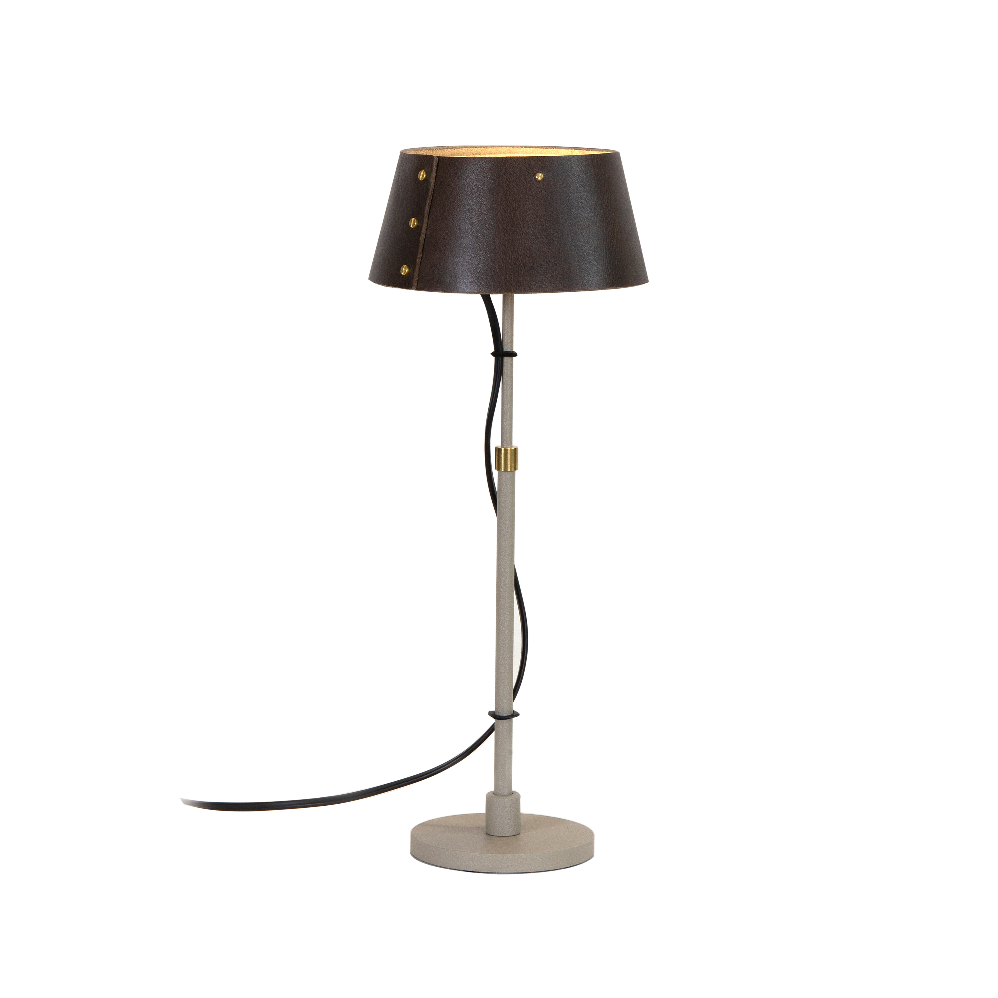 Zlamp Karl liten bordlampe cognac skinn