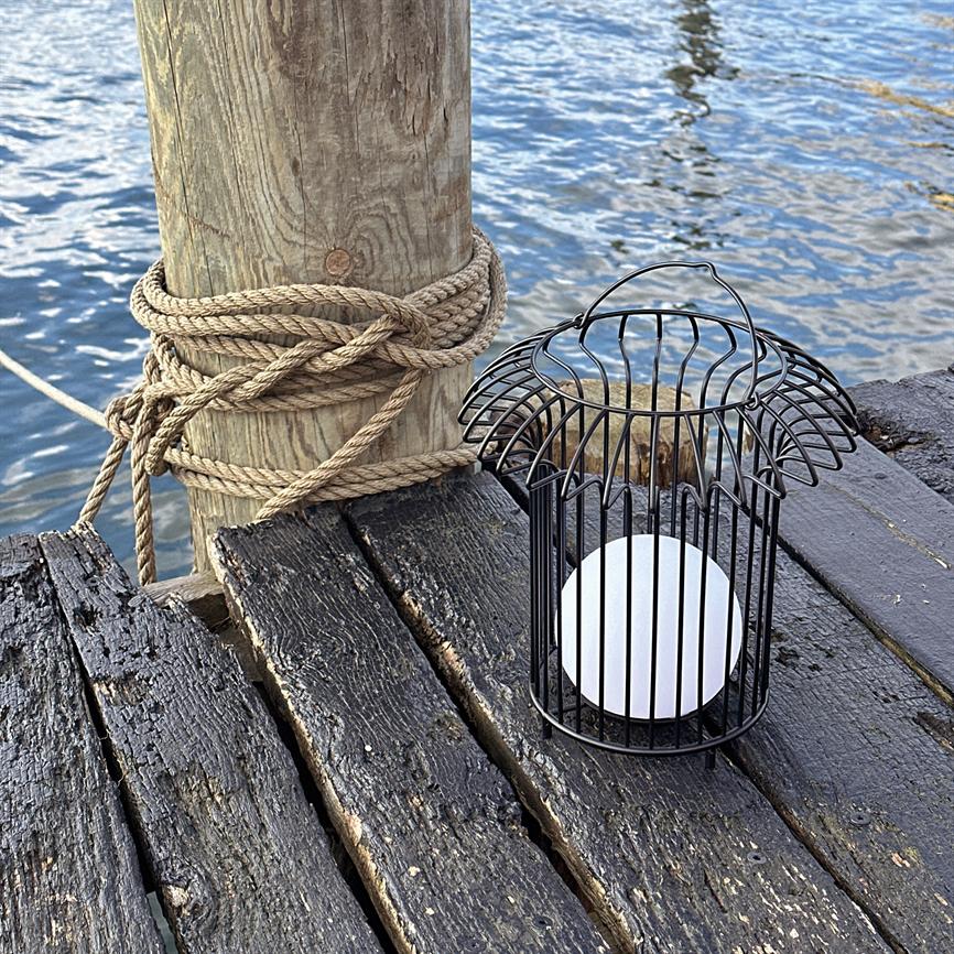 Dyberg Larsen Basket Lantern lykt svart oppladbar