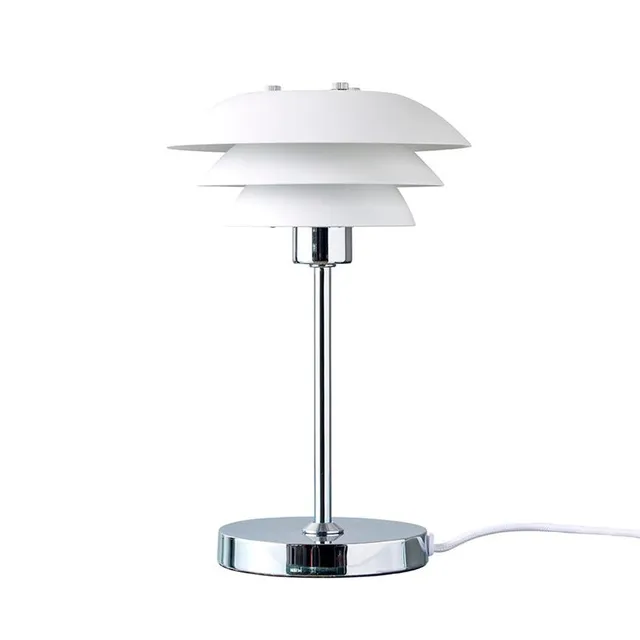 Dyberg Larsen DL16 bordlampe hvit metall