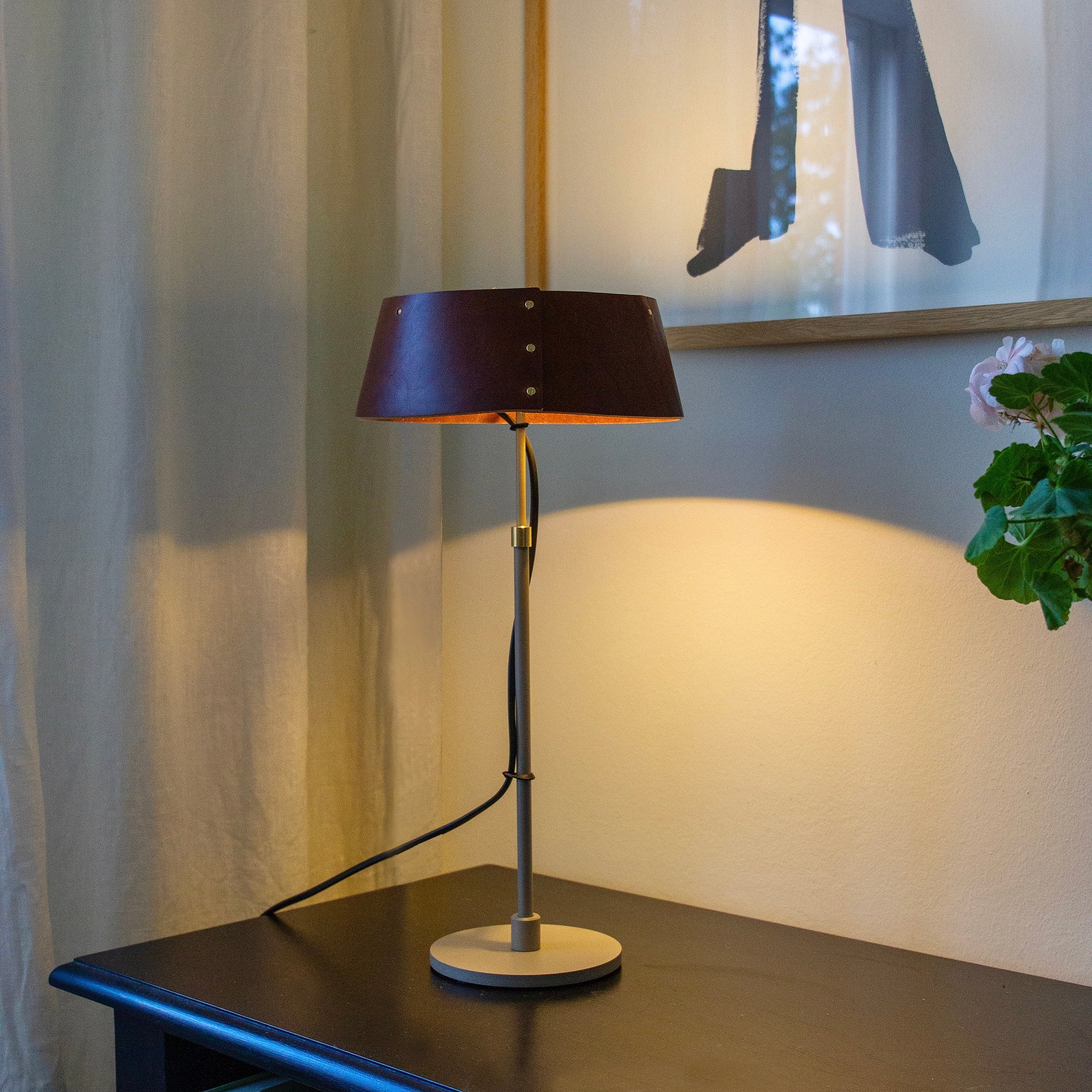 Zlamp Karl 926-2017 bordlampe stor cognac skinn justerbar