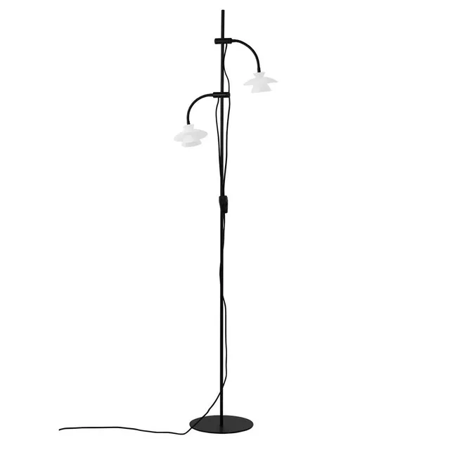 Dyberg Larsen Valby Opal gulvlampe sort 2-armet