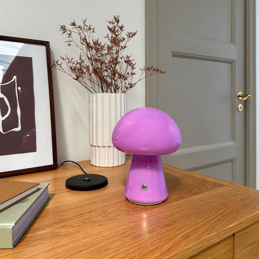 Dyberg Larsen Morkel bordlampe lilla oppladbar