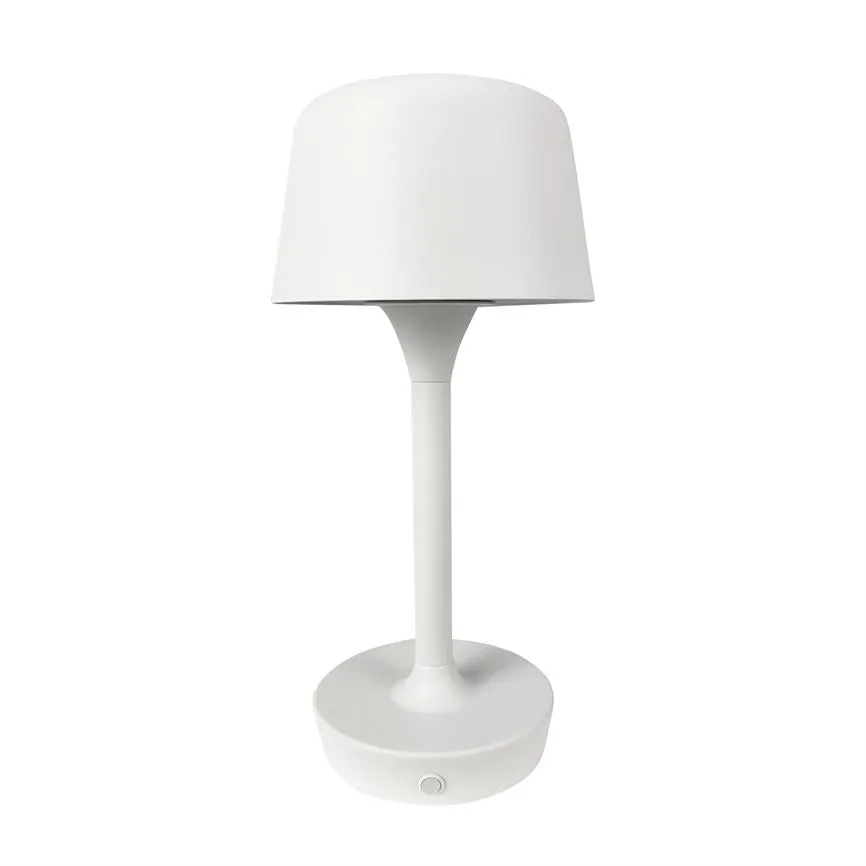 Dyberg Larsen Flow bordlampe hvit oppladbar LED