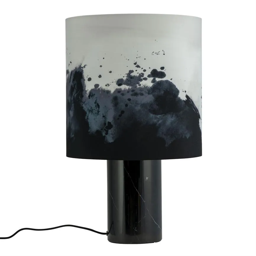 Dyberg Larsen Molly bordlampe marmor tekstilskjerm