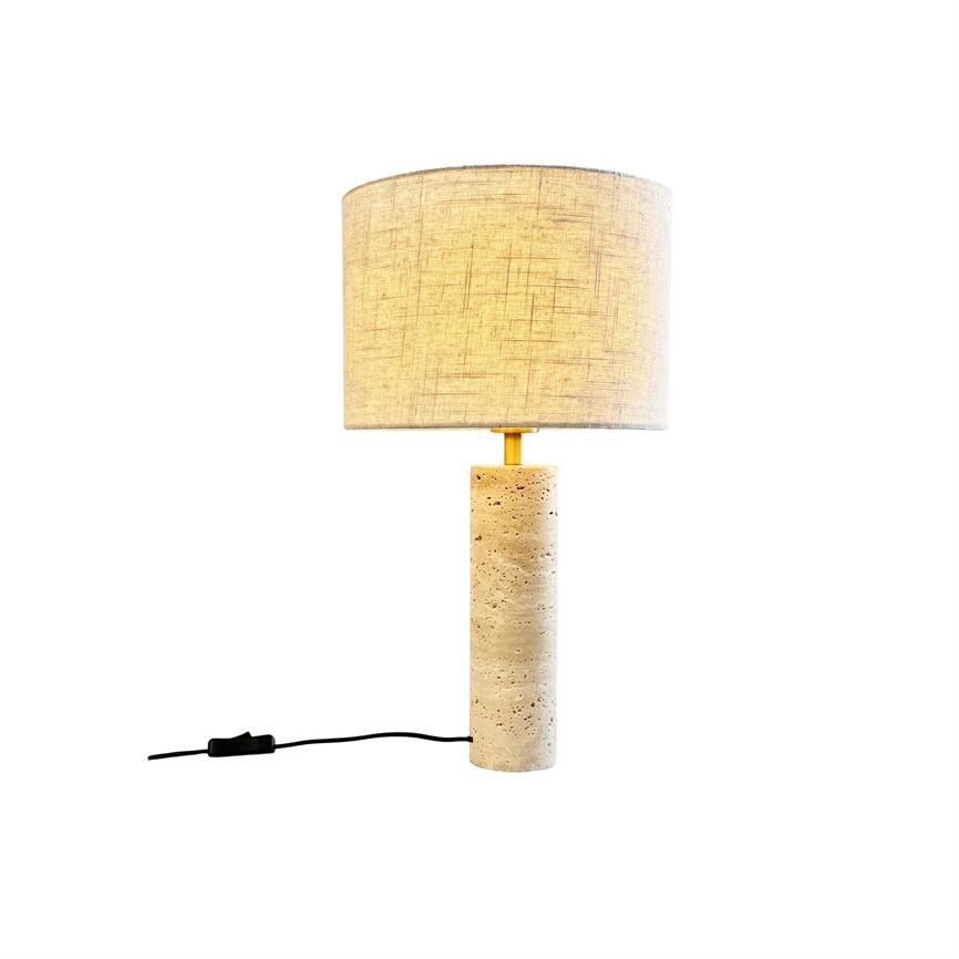 Dyberg Larsen Terra bordlampe travertin E27 51 cm