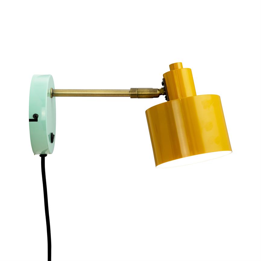 Dyberg Larsen Ocean vegglampe karry/turkis justerbar