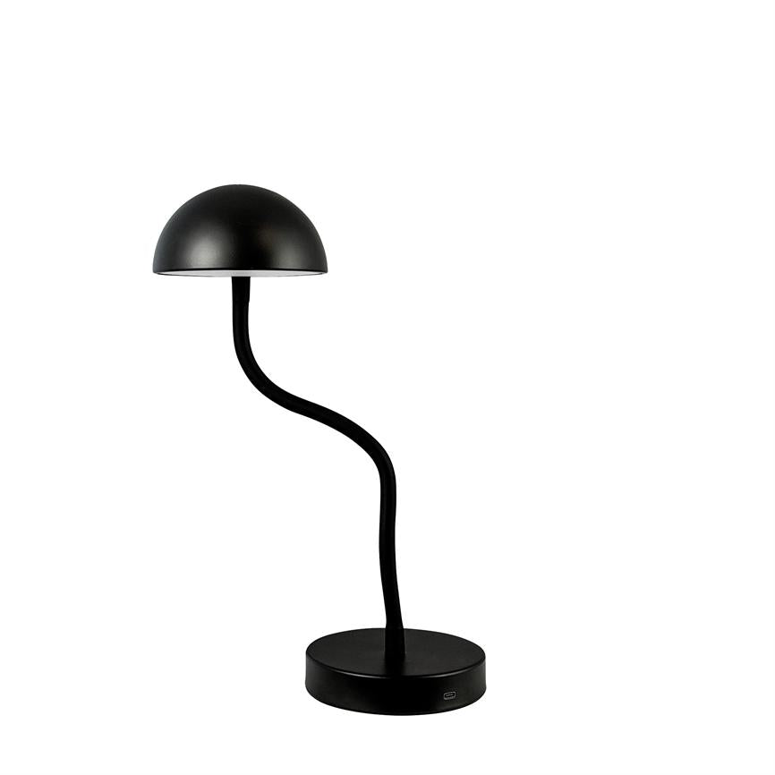 Dyberg Larsen Fonzy bordlampe LED sort oppladbar
