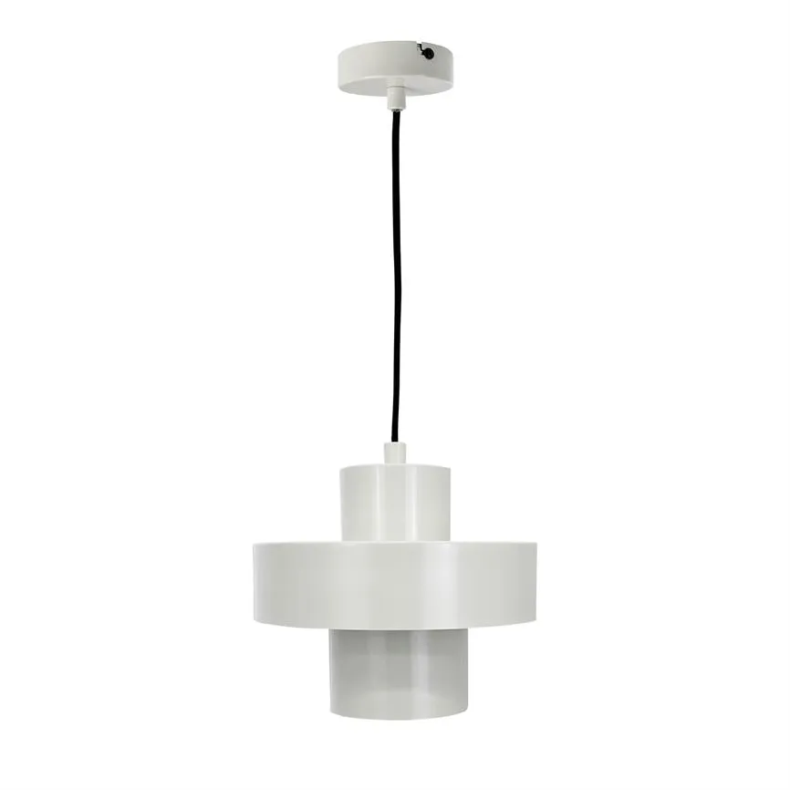 Dyberg Larsen Stoke pendel kit hvit geometrisk