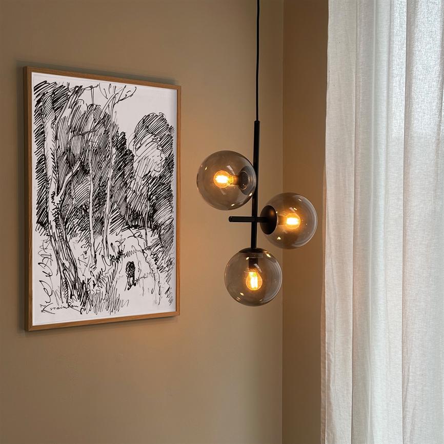 Dyberg Larsen Como pendel svart røykglass