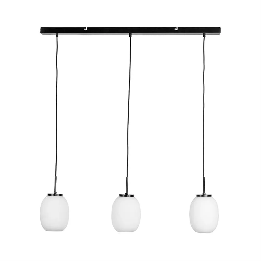 Dyberg Larsen DL39 pendel lang 3-skjerm opal svart