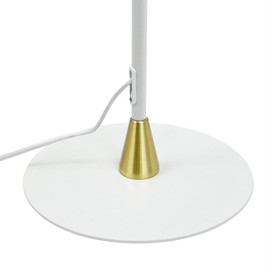 Dyberg Larsen Lilje gulvlampe hvit flexarm 2-skjerm