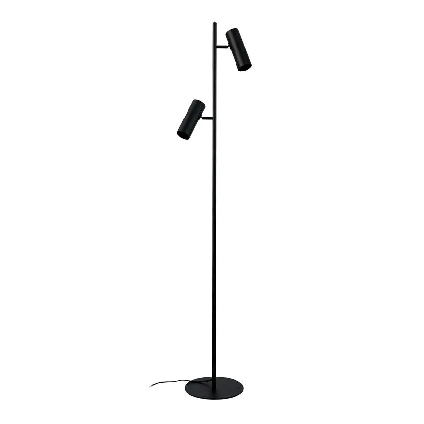 Dyberg Larsen Karlo2 gulvlampe sort 2 spots leselampe