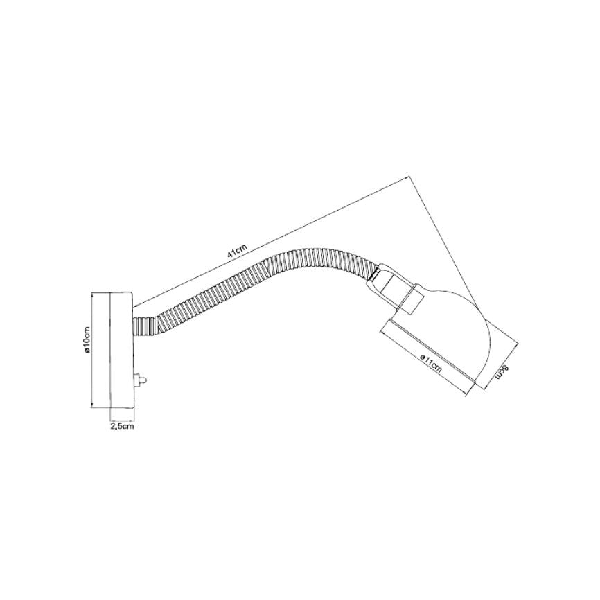Dyberg Larsen Swan vegglampe hvit fleksibel arm