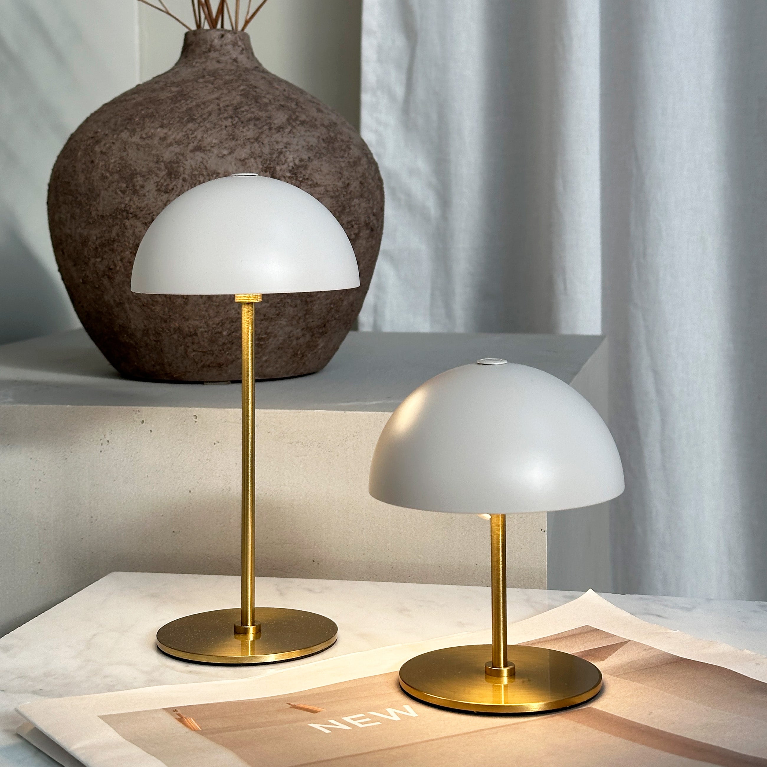 Dyberg Larsen Along Mini bordlampe beige 2-pk LED