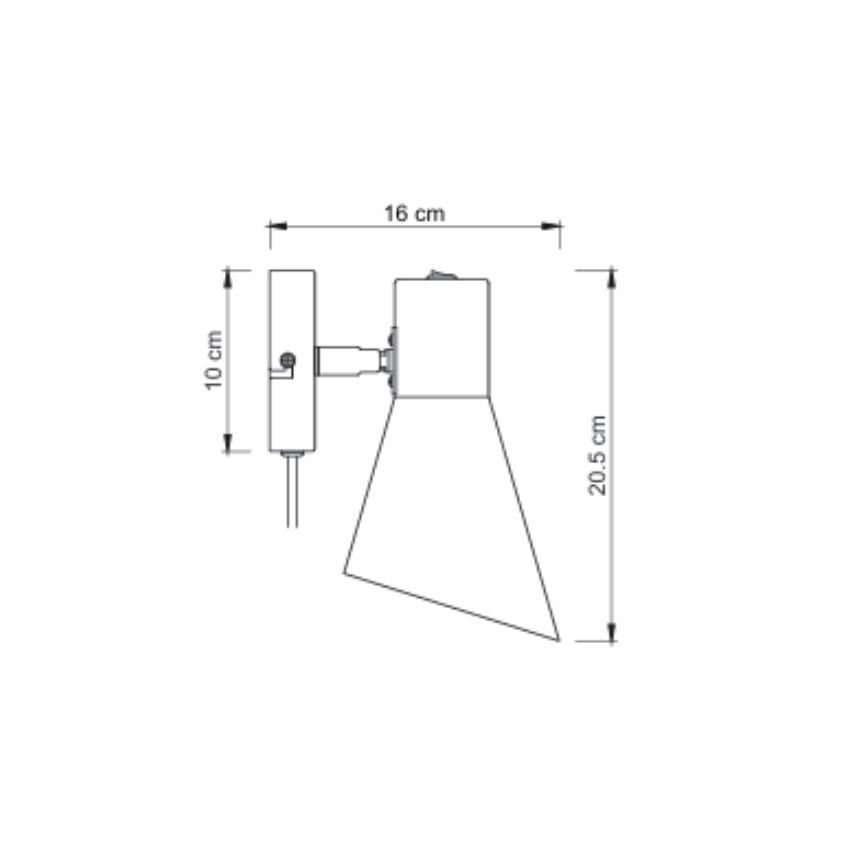 Dyberg Larsen DL12 vegglampe kort arm svart