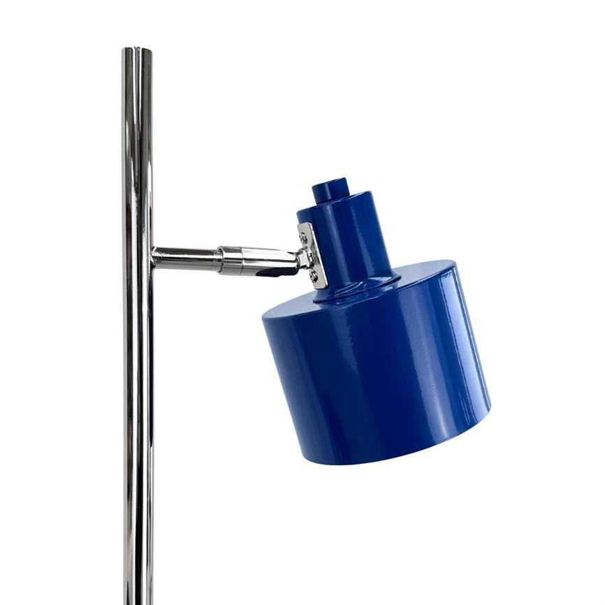 Dyberg Larsen Ocean gulvlampe blå krom justerbar