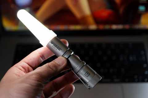 Master LED E05 II Titanium Stonewashed lommelykt 1300 lumen kaldhvit