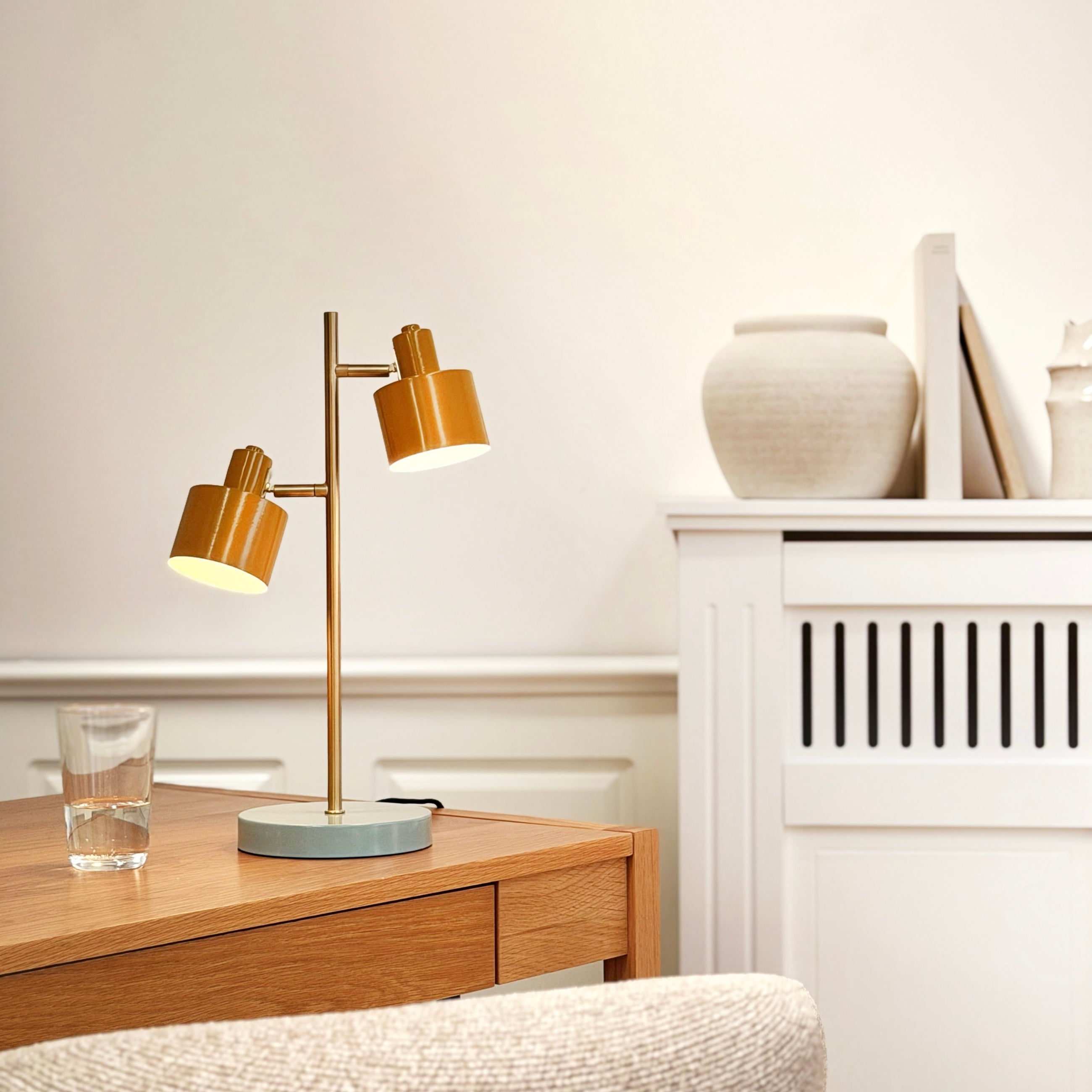 Dyberg Larsen Ocean bordlampe karri turkis 2 skjerm