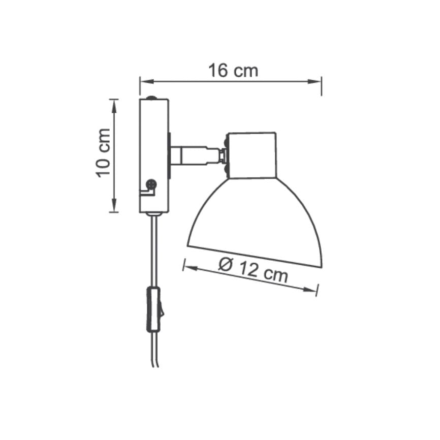 Dyberg Larsen Lilje vegglampe sort med messing