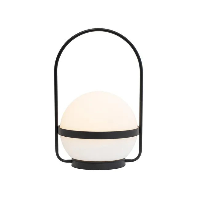 Dyberg Larsen Summer bordlampe solar svart/hvit D15