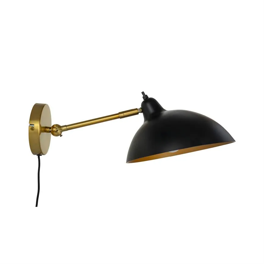 Dyberg Larsen Futura vegglampe sort messing