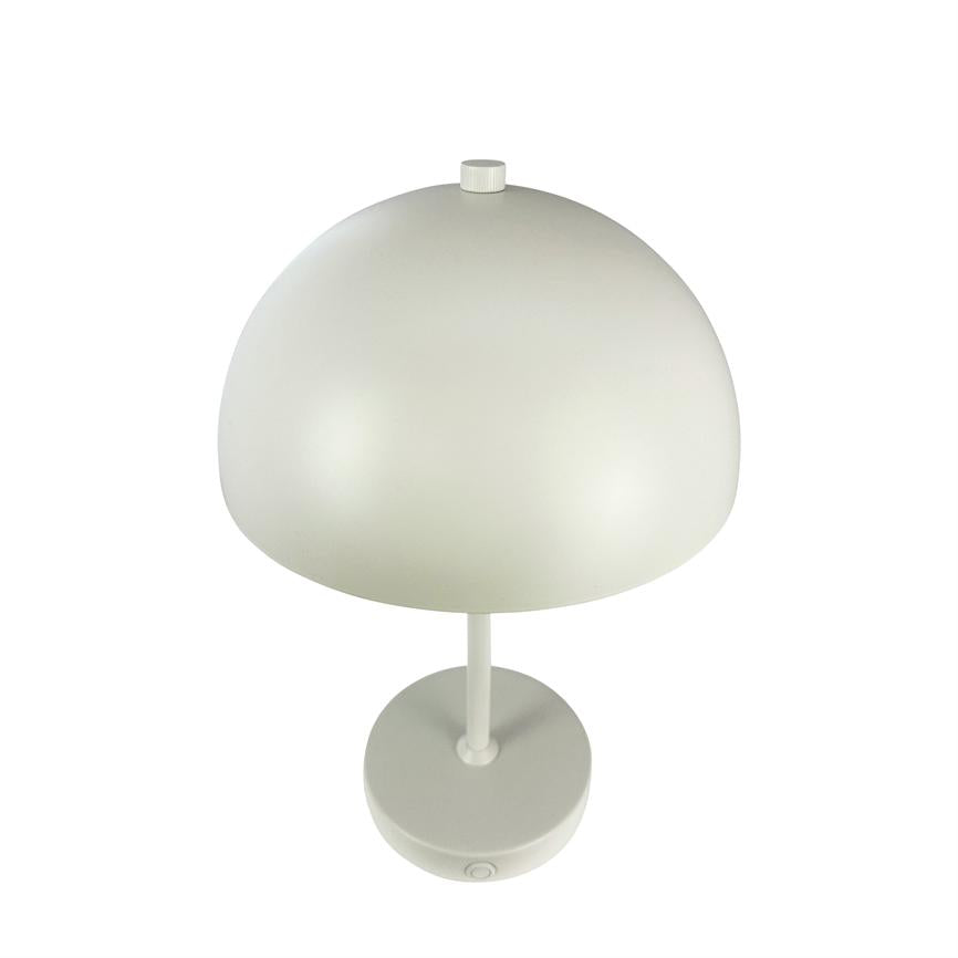 Dyberg Larsen Stockholm V2.0 bordlampe perlehvit oppladbar