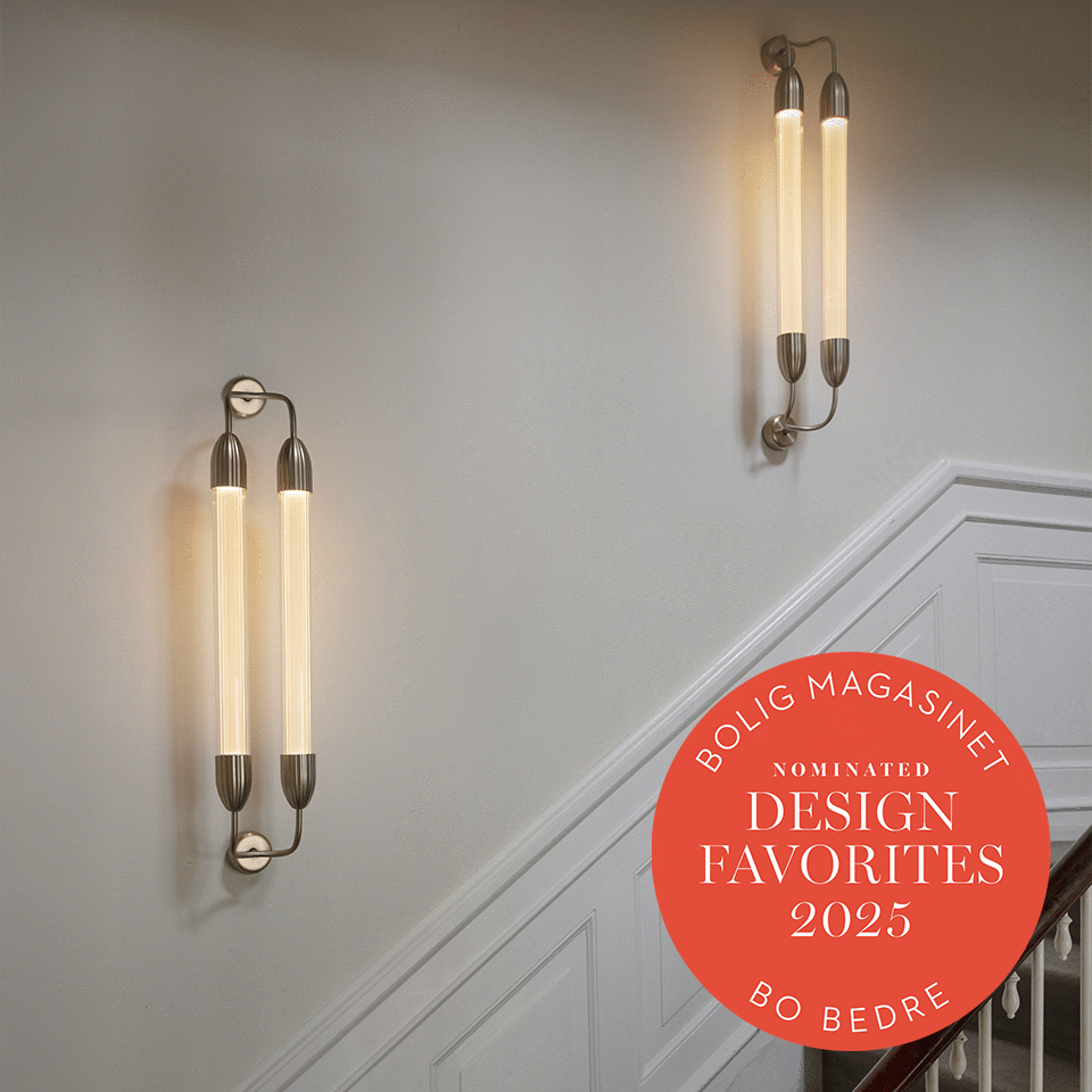 UMAGE Lemon Squeeze vegglampe dobbel messing lang