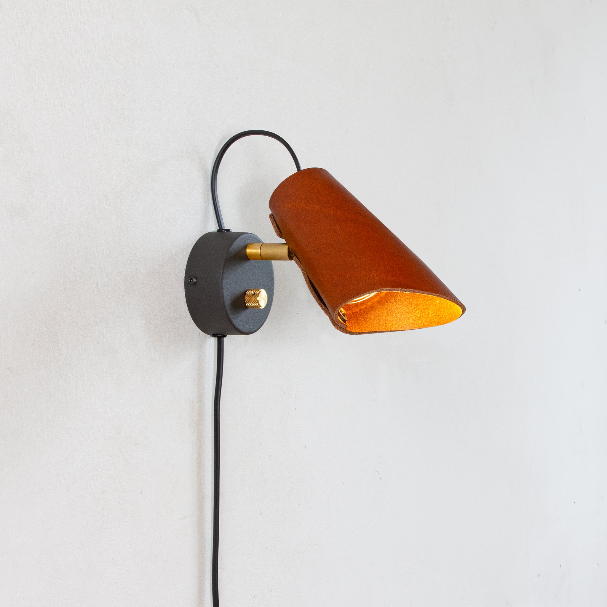 Zlamp Erik 231-16 vegglampe cognac messing med dimmer