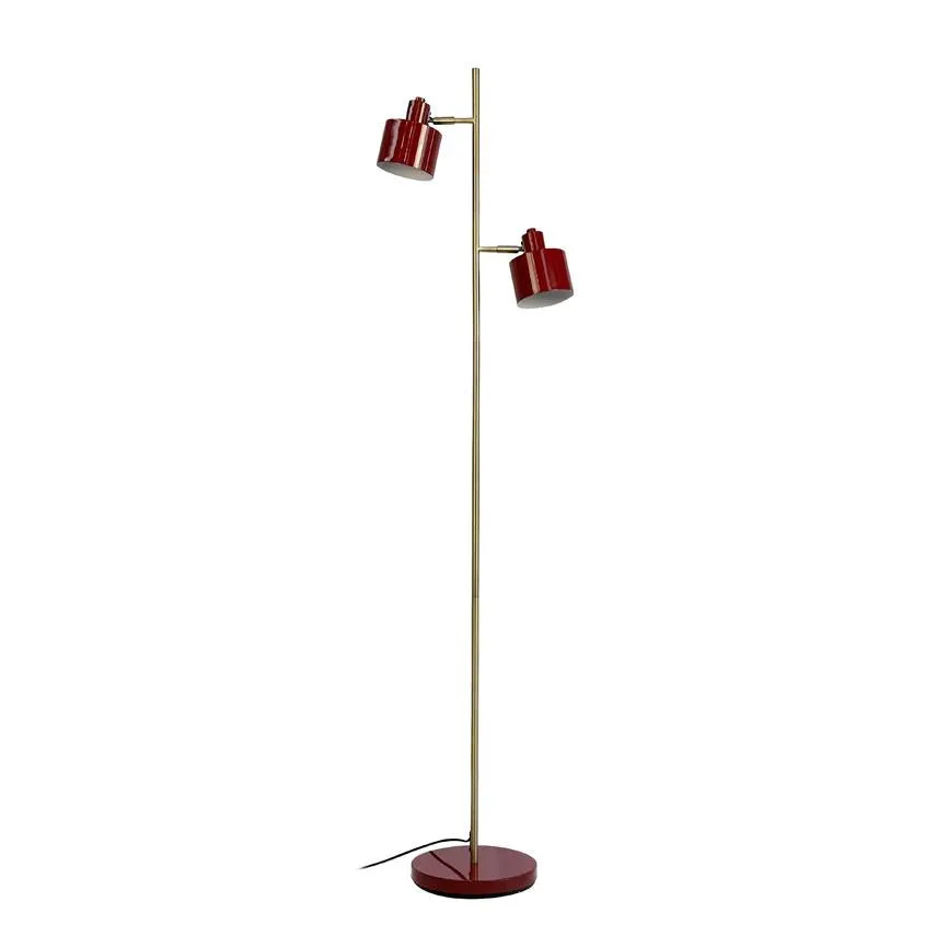 Dyberg Larsen Ocean gulvlampe mørkerød messing E14