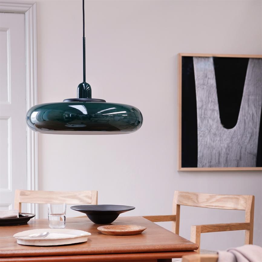 Dyberg Larsen Planet taklampe mørkegrønn metall