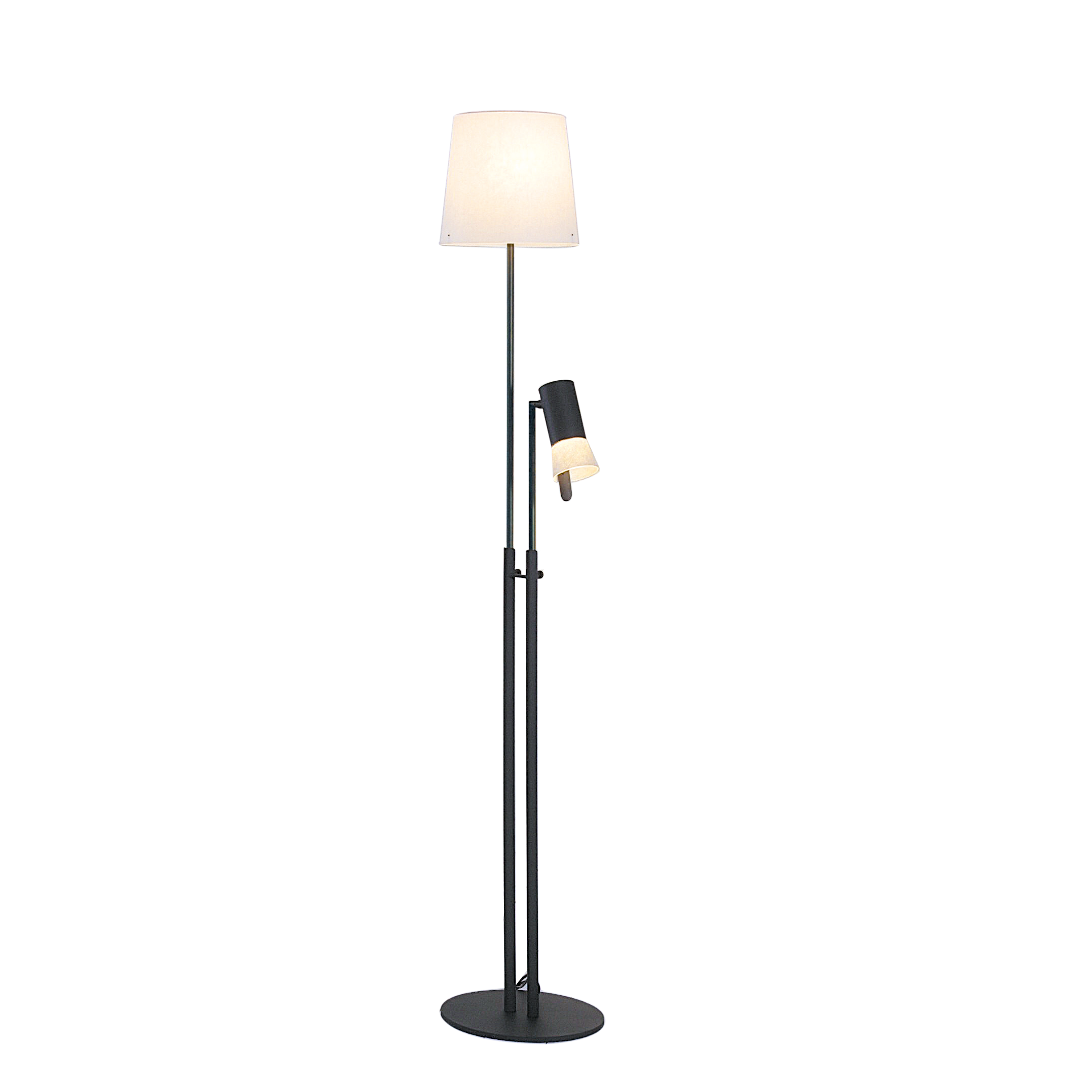 Zlamp Bezz dobbel gulvlampe mørkegrå morbærpapir
