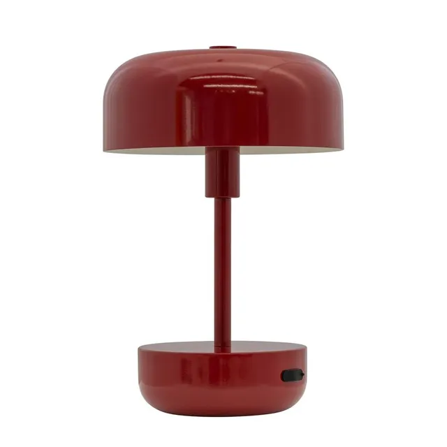 Dyberg Larsen Haipot bordlampe mørk rød oppladbar