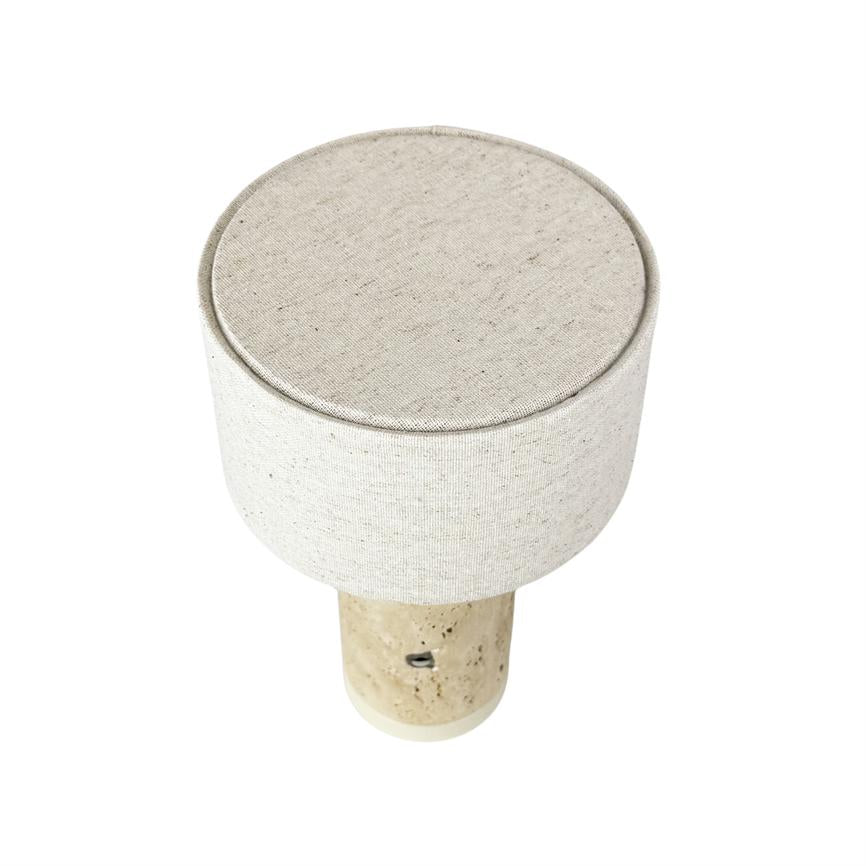 Dyberg Larsen Mellow bordlampe travertin oppladbar
