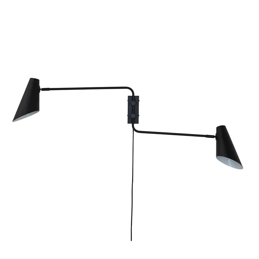Dyberg Larsen Cale vegglampe sort justerbar