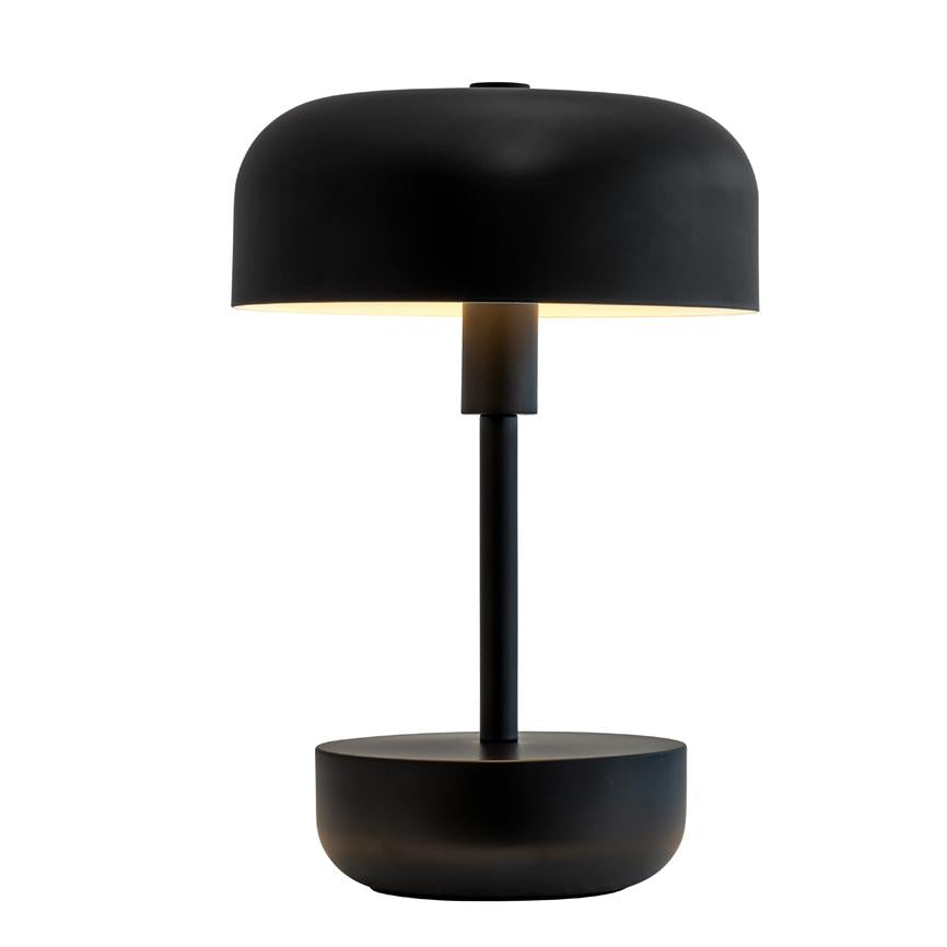 Dyberg Larsen Haipot bordlampe sort oppladbar LED